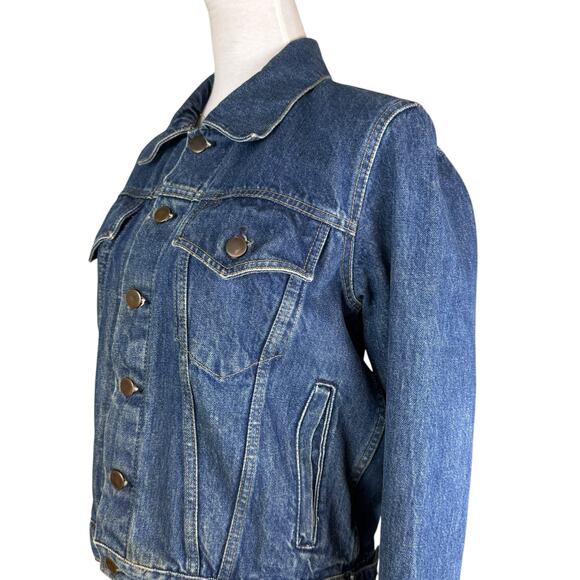 Vintage Learsi Medium Wash Denim 100% Cotton Jean Jacket - Picture 5 of 14
